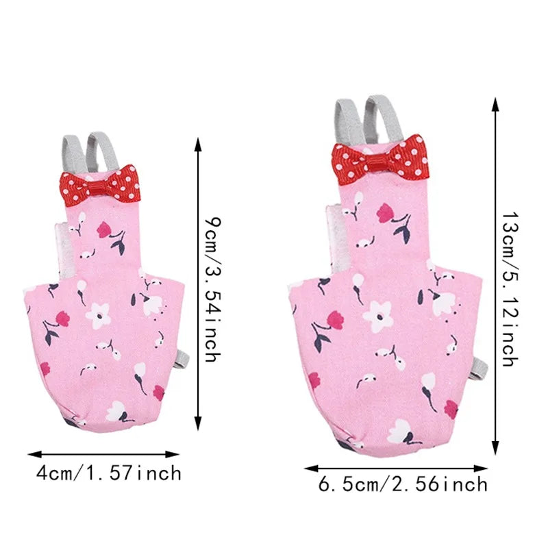 Parrot Diaper with Bowtie Cute Colorful Fruit Floral Cockatiel Pigeons Small Medium Large Pet Birds Flight Suit Clothes Washable