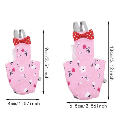 Parrot Diaper with Bowtie Cute Colorful Fruit Floral Cockatiel Pigeons Small Medium Large Pet Birds Flight Suit Clothes Washable