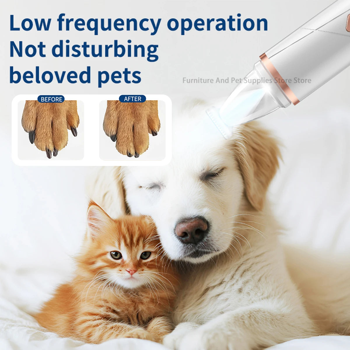 2-in-1 pet dog paw trimmer  cat nail clipper  pet nail grinder