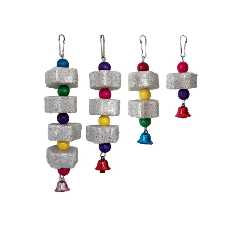 Flower-Shaped Bird Molar Toy Parrot Grinding Stone Bird Cage Toy Parakeet Chinchilla Squirrel Toy Bird Cage Accessories