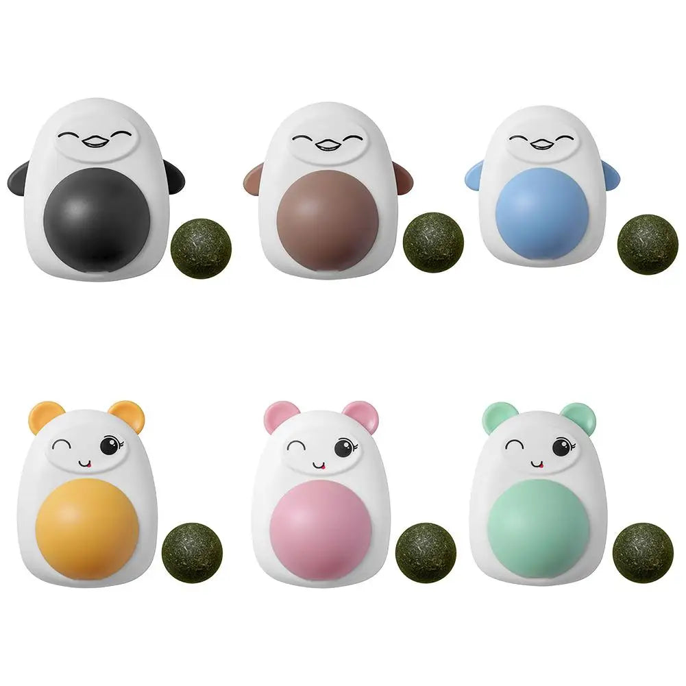 2Pcs Plastic Catnip Ball Replaceable Rotatable for Pet Health Supplies (Green Hamster)