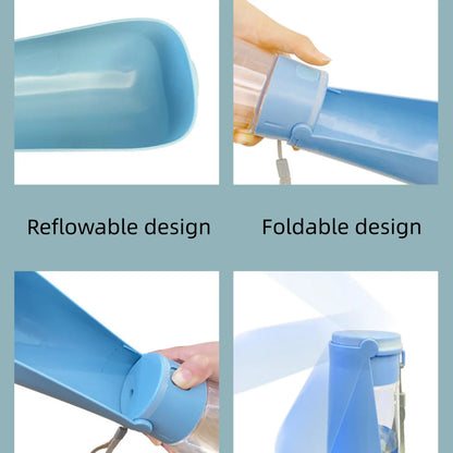 1 PC Blue Pet Feeding Cup, Leak Proof Portable Pet Water Bottles For Dogs, Puppy Water Dispenser With Drinking Feeder For Travel