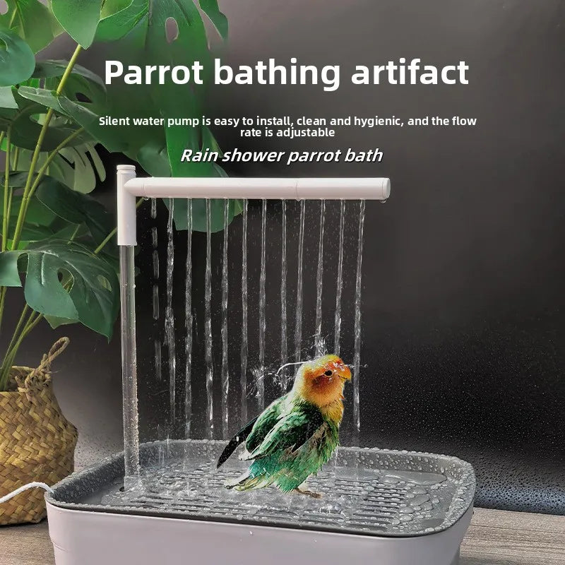 Bird Daily Use Bathtub for Health Bird Shower Basin for Tabletop Parrots Bathing Parrot Bath Automatically Circulates Bird Bath