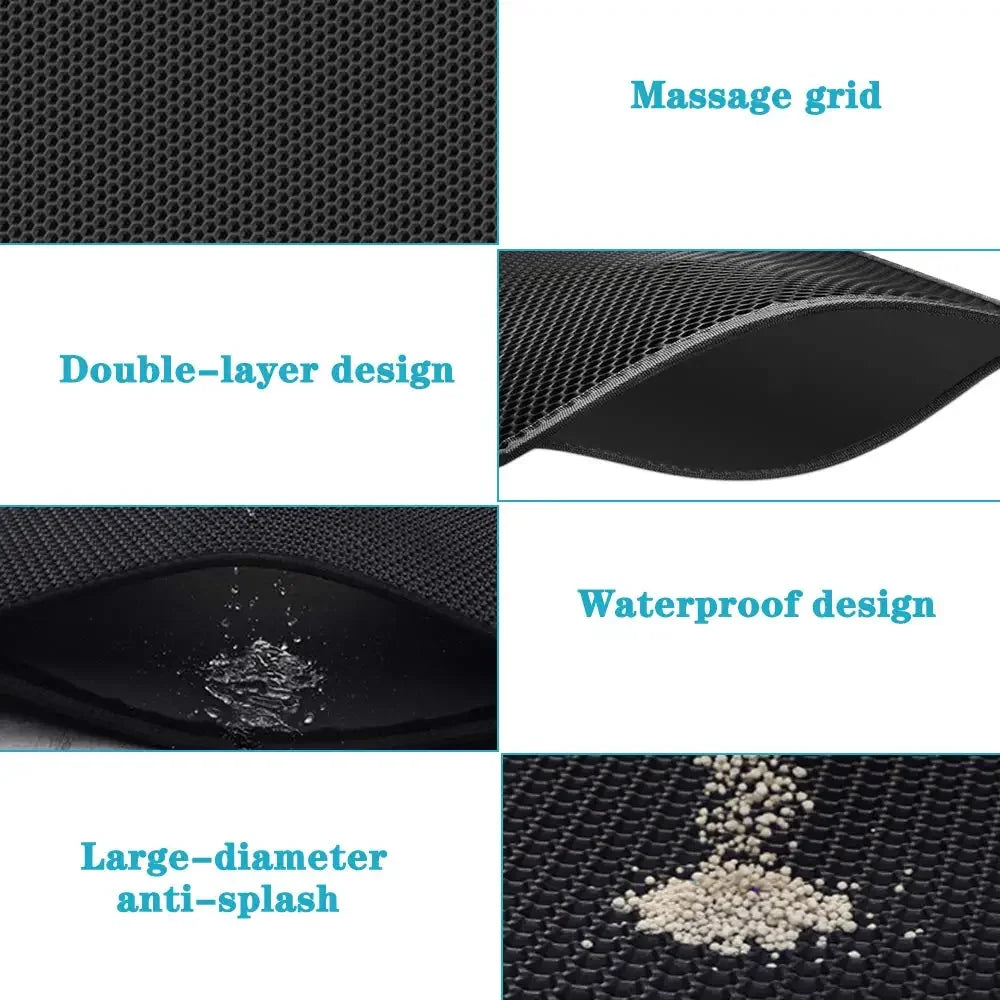 Cat Litter Mat With Gift Double Layer Waterproof Pet Litter Box Mat Non-slip Sand Cat Pad Washable Bed Mat