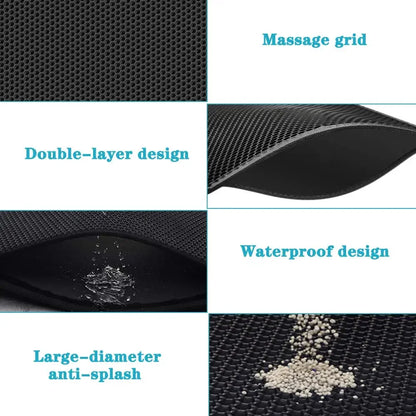 Cat Litter Mat With Gift Double Layer Waterproof Pet Litter Box Mat Non-slip Sand Cat Pad Washable Bed Mat