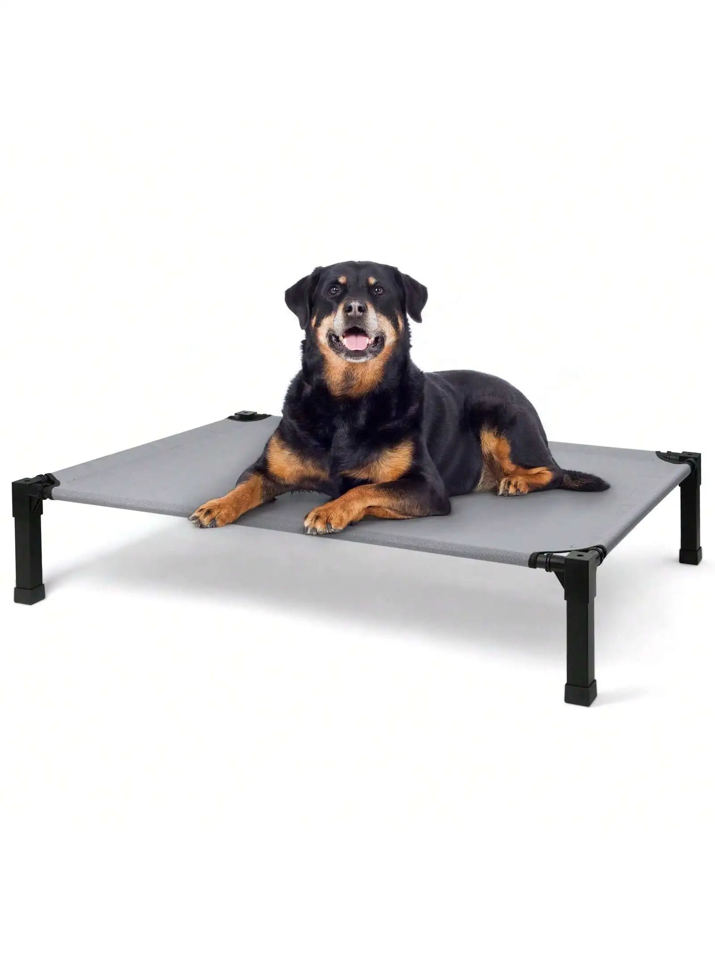 Upgraded Elevated Dog Bed- Portable Outdoor Dog Cot For Large Pets, Stable Anti-Slip Feet,Breathable Mesh, Easy Assembly For Camping, Beach, Patio, Indoor outdoor.