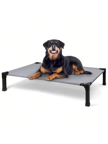Upgraded Elevated Dog Bed- Portable Outdoor Dog Cot For Large Pets, Stable Anti-Slip Feet,Breathable Mesh, Easy Assembly For Camping, Beach, Patio, Indoor outdoor.