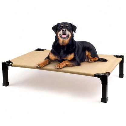 Upgraded Elevated Dog Bed- Portable Outdoor Dog Cot For Large Pets, Stable Anti-Slip Feet,Breathable Mesh, Easy Assembly For Camping, Beach, Patio, Indoor outdoor.