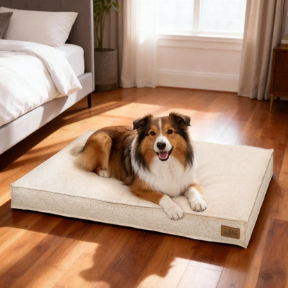 M/L/XL/2XL Dog Beds Cozy Cushion for Medium Large Dogs Rectangular Pet Bed Sleep Mat with Linen Cover Foam Base Waterproof Lining