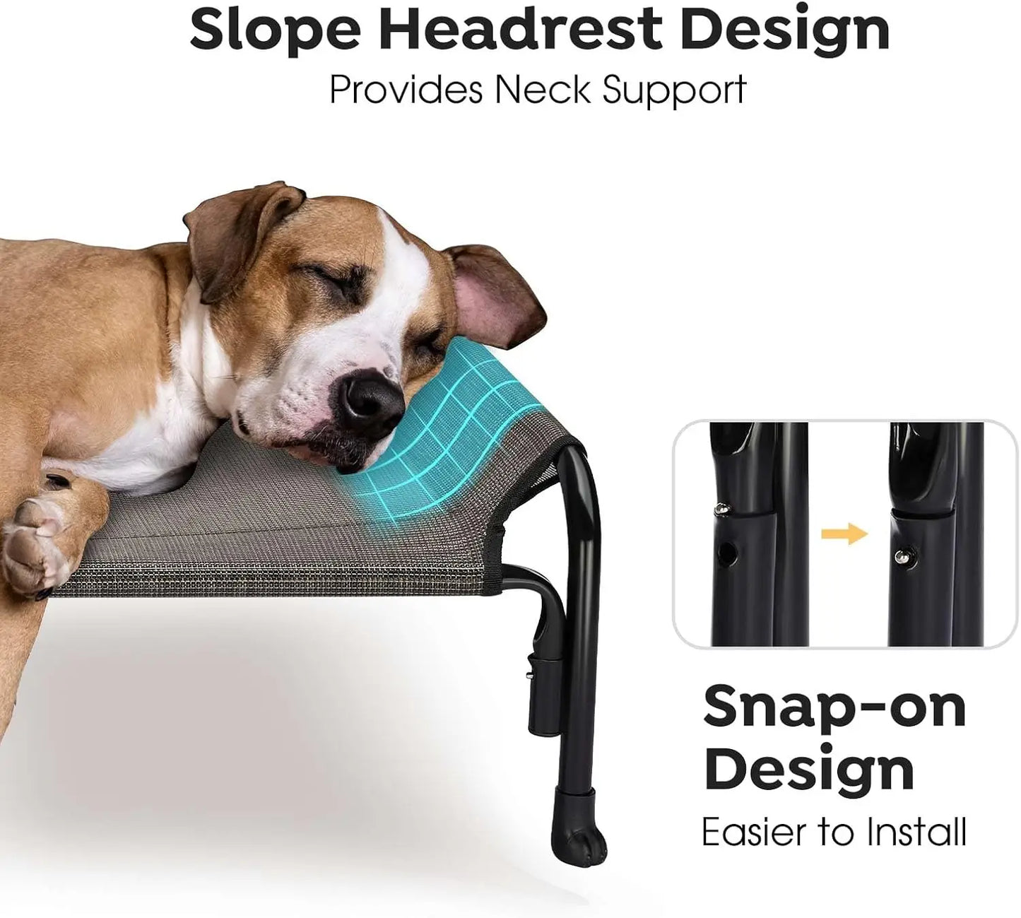 Extra Large Elevated Dog Bed with Cooling Mesh, Waterproof & Portable for Indoor Outdoor Use