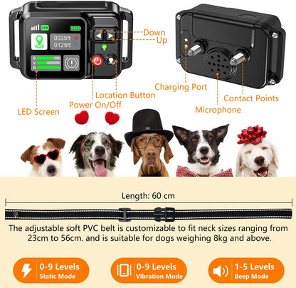 Electric dog fencing with GPS Electric Satellite Technology, Pet Fencing System Range 15~2000m