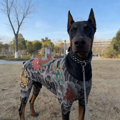 Dog Pet Tattoo Clothes Shirt Four Seasons Universal Handsome Humorous Tattoo Clothes Dogs Shirts Doberman Pinscher Pets Supplies