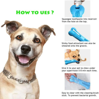 Soft Rubber Dog Toothbrushes Puppy Toys Dog Brush Stick 360 Degree Teeth Cleaning Toothpaste for Small Dogs