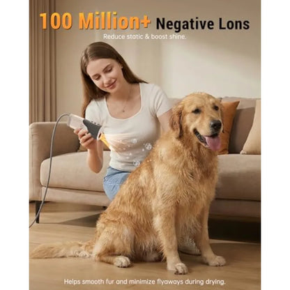 Hands-Free Dog Dryer for Pet Grooming 110 000 RPM High Velocity Pet Hair Dryer 1300W Powerful Neck Hanging Design 3 Speeds