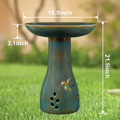 Bird Bath for Outdoors, 21.5 inch Heavy Duty Bird Bath, Weather-Resistant Birdbath for Outdoor Garden Use, Attracts Birds