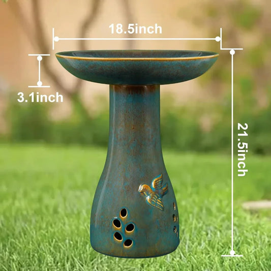 Bird Bath for Outdoors, 21.5 inch Heavy Duty Bird Bath, Weather-Resistant Birdbath for Outdoor Garden Use, Attracts Birds