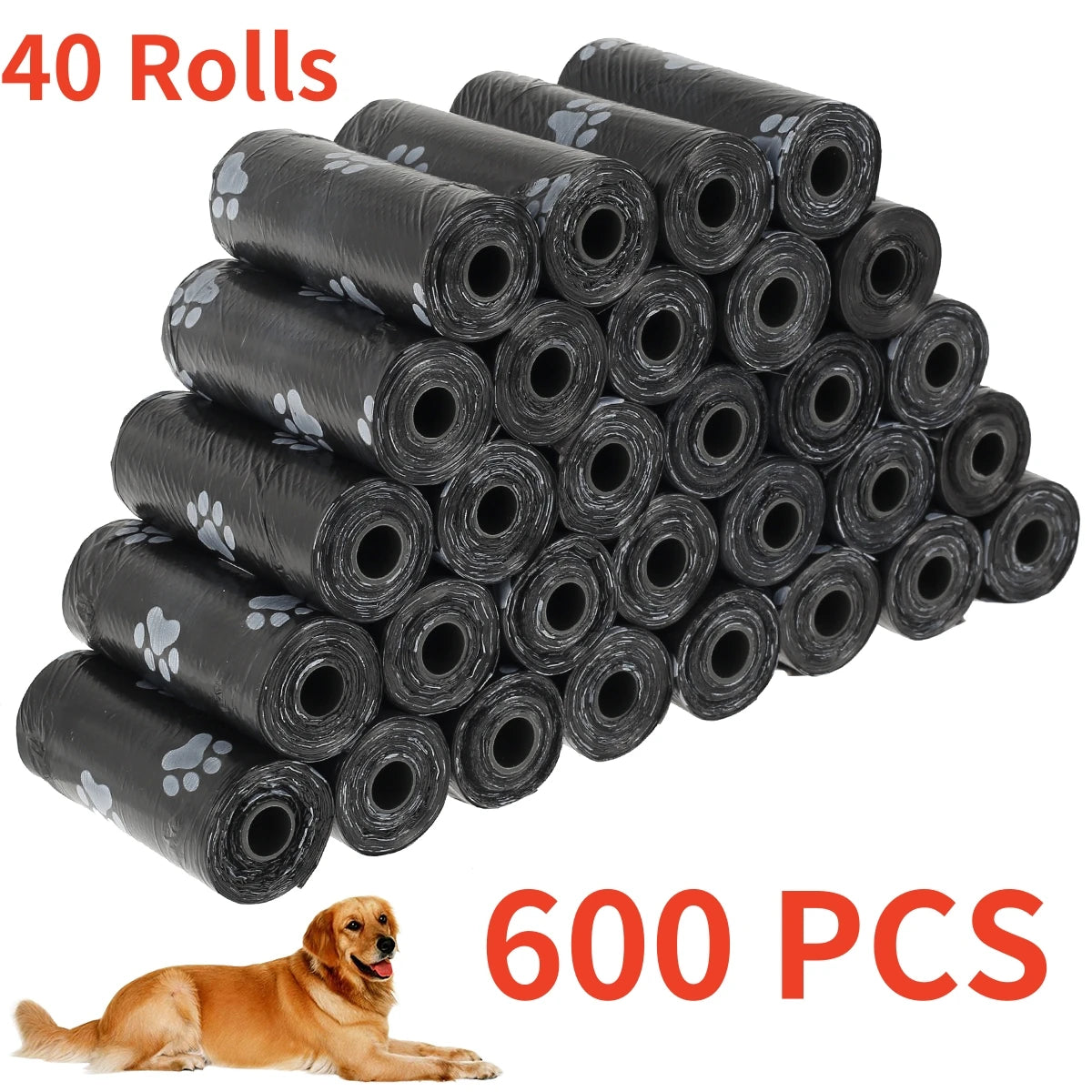 2/40Rolls Dog Poop Bags Dispenser Collector Garbage Bag Puppy Cat Pooper Scooper Bag Small Rolls Outdoor Clean Pets Supplies