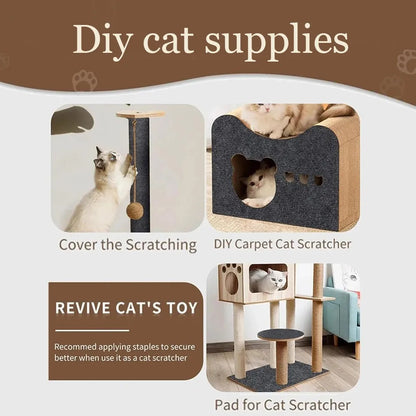 Self-Adhesive Trimmable Cat Scratching Carpet Sofa Furniture Protector