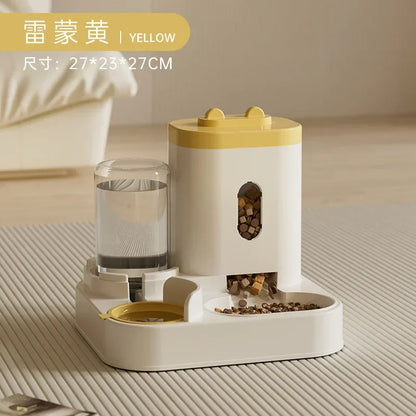 Automatic Feeder Dog Cat Food Bowl With Water Fountain Large Capacity Pet Food Storage Dispenser Container