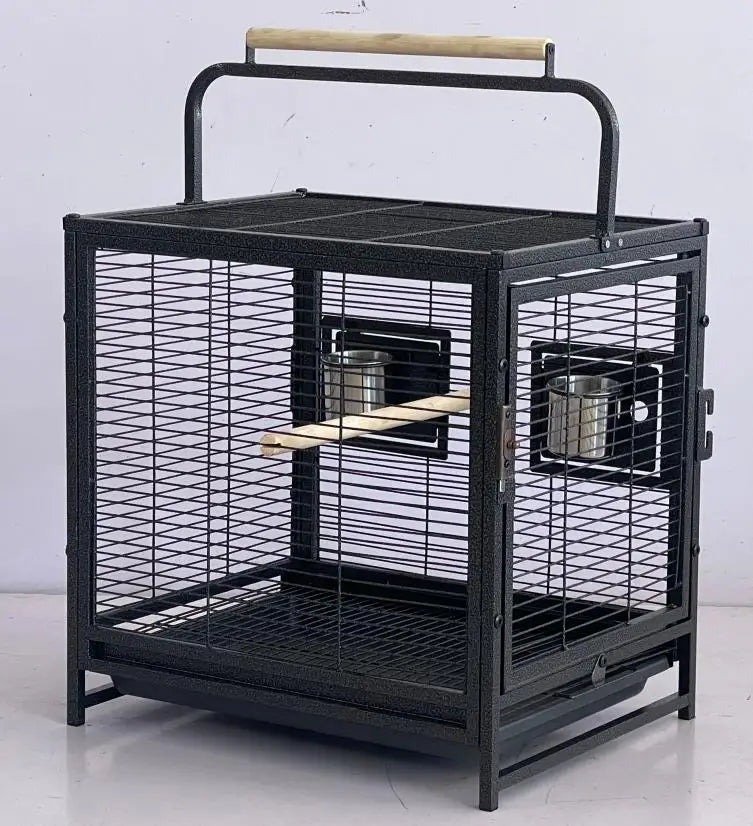 Small Bird Carrier Travel Cage, Parakeet Cage with Tray and Handle