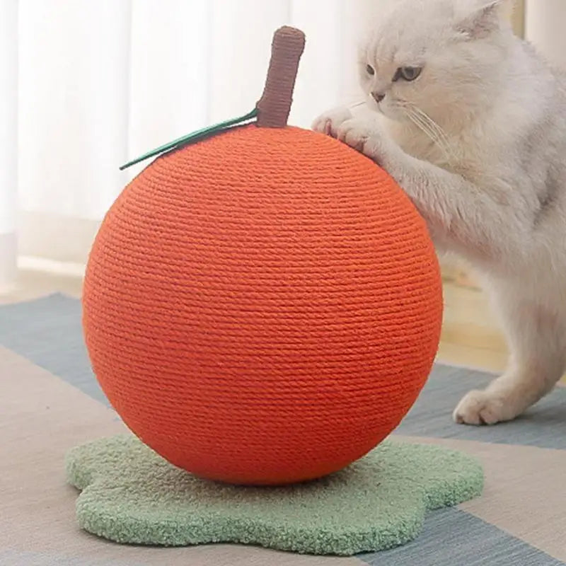 Sisal Ball Cat Toy Orange Shape Grinding Scratching Claw Ball