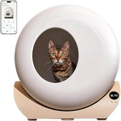 Self Cleaning Litter Box | APP + Automatic (All Cats Compatible) | Odor Control, Spacious Interior & Large Wastes Bin