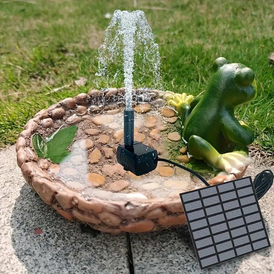 Solar Fountain with 6 Nozzles - 1.4W Solar Panel Floating Water Pump for Bird Baths, Pools, Garden DIY Waterfall