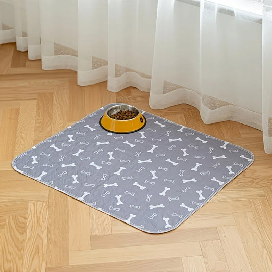 Washable Dog Pee Pads, 2 Pieces 18inchx24inch / 34inch X 36inch Reusable Puppy Pee Pads, Absorbent Pee Pads with Bone Print, Non-Slip Waterproof Pet Training Pads, Suitable for Sofas, Slatted Beds