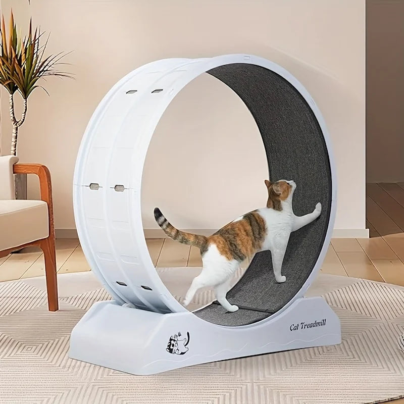 1Pc Indoor Assembly, Cat Roller Treadmill,Silent Fitness Cat Running Wheel With Carpeted Runway