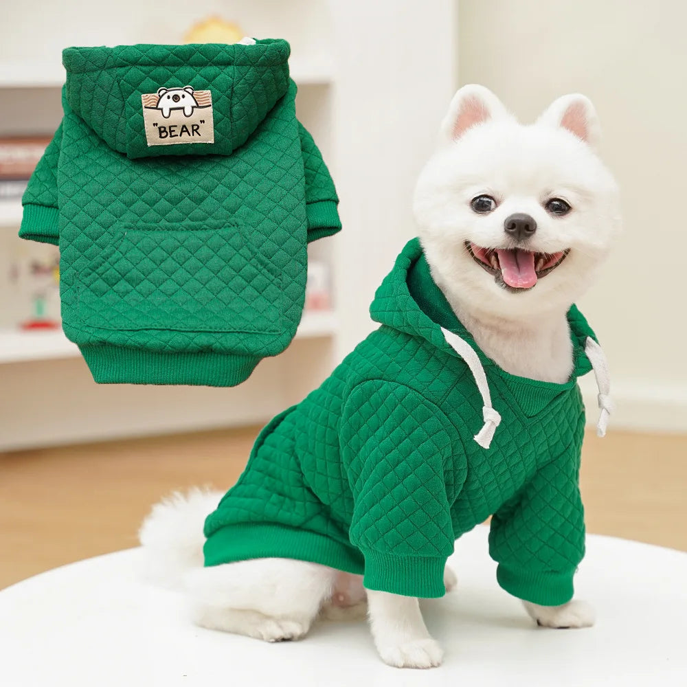 Autumn Winter Dog Clothes Pet Hooded Sweatshirt 2-Legged Design for Dogs Cats Coat Clothing for Small Medium Large Breeds