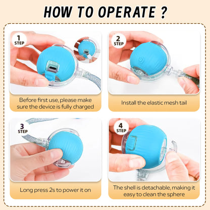 Automatic cat teasing ball, indoor cat self-entertainment artifact, dog & cat puzzle toy