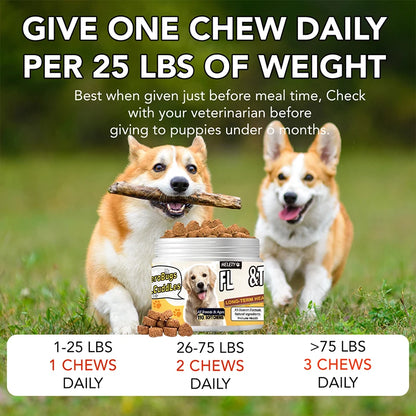 Dogs Chewables, Flea and Tick Prevention for Dogs, Dog Allergy Chews, Dog Itching Skin Relief & Skin Repair, Flea Treatment Dogs