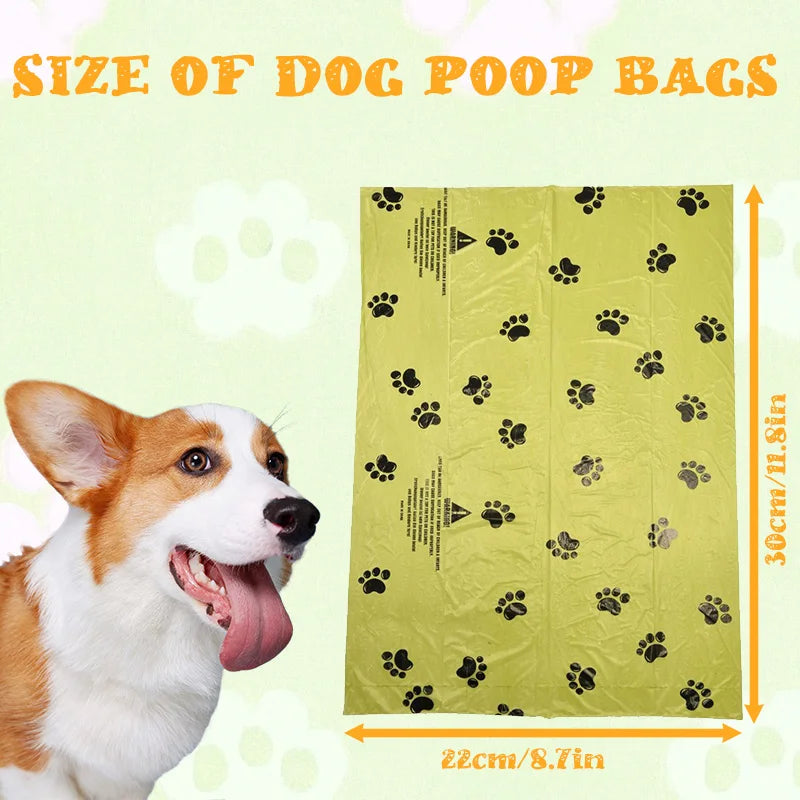 Dog Poop Bags Waterproof Dog Waste Bags Doggie Cat Puppy Outdoor Walk Home Clean Refill Garbage Bag Pet Supplies 15 Bags/Roll