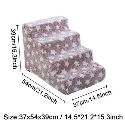 Stairs Cat Dog Ladder 3 4 Step Stairs for Dogs Puppy Ramp Detachable Sponge Pet Ladder Accessories