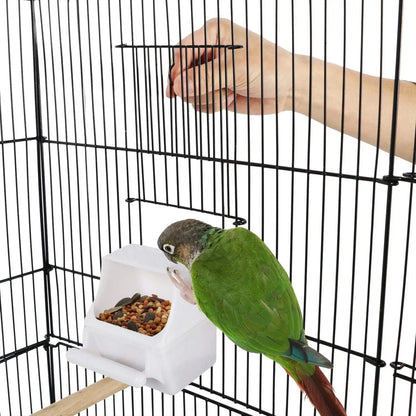 64'' Open Top Bird Cage for Parakeets, Cockatiels, Budgies, Lovebirds - with Slide-Out Tray, Feeders, Detachable Rolling Stand