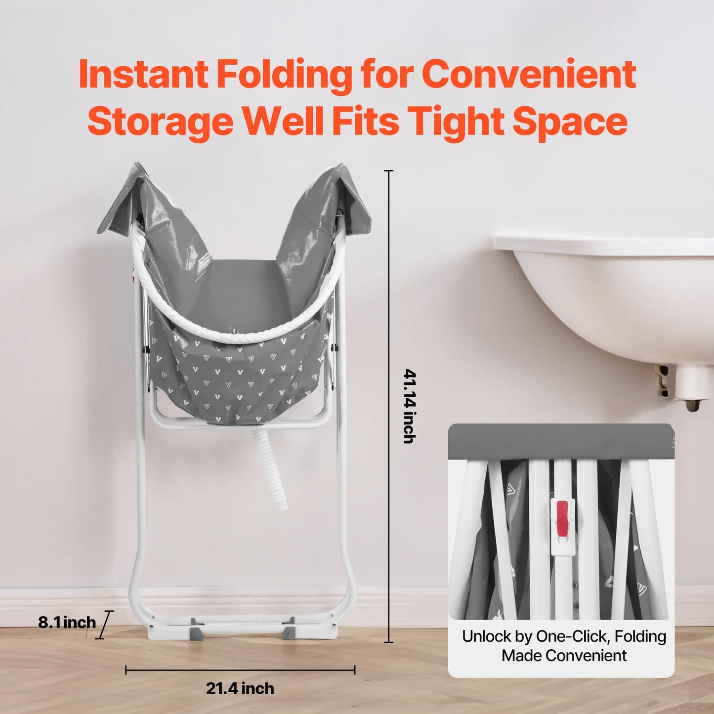 VEVOR Foldable Dog Bathtub Elevated Grey/Light Blue Shower Station for Small & Medium Pets