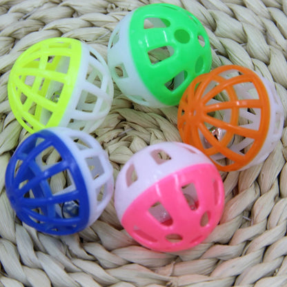 18Pcs Cat Toy Balls with Bell Cat Jingle Balls Toys Plastic Kitten Rattle Toy Kitten Chase