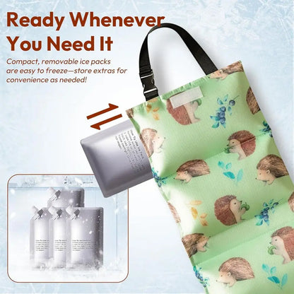 Summer Car Seat Cooling Pad with Ice Packs Insulated Cooler Mat Sun Protection Cover for Stroller Kids And Pets