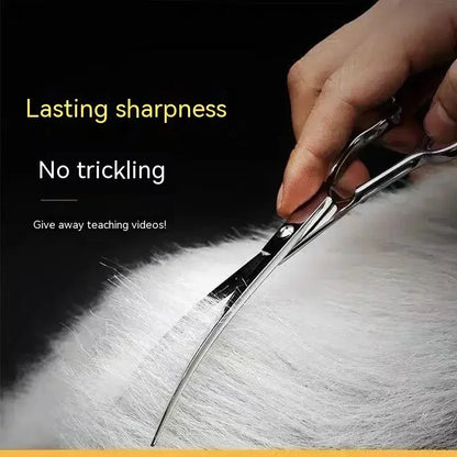 Pet Grooming Scissors Dog Hair Tool Set Professional Trimming Scissors Bent Scissors  Haircutting