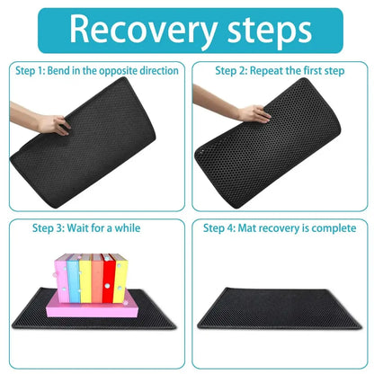 Cat Litter Mat With Gift Double Layer Waterproof Pet Litter Box Mat Non-slip Sand Cat Pad Washable Bed Mat