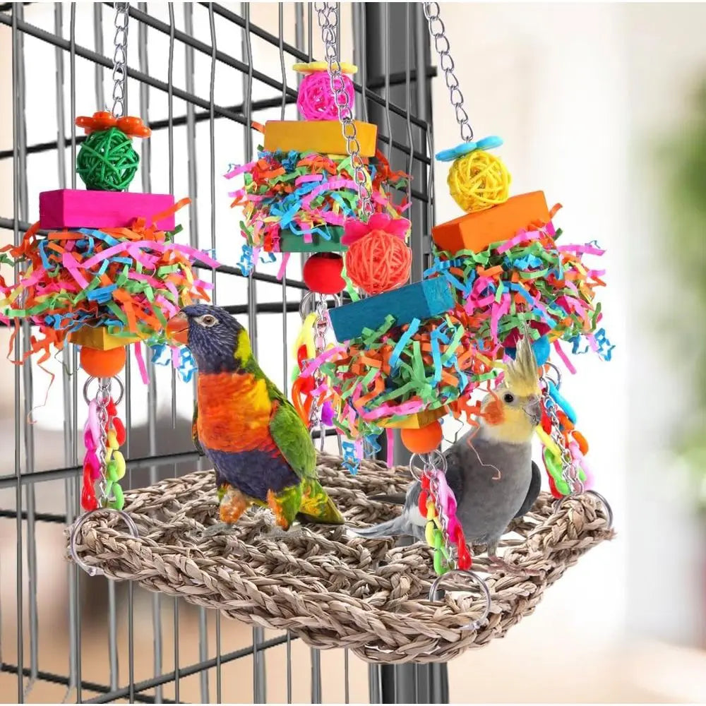 Colorful Bird Toys and Accessories for Conure, Lovebirds, Cockatiels, Budgies, and Small Birds