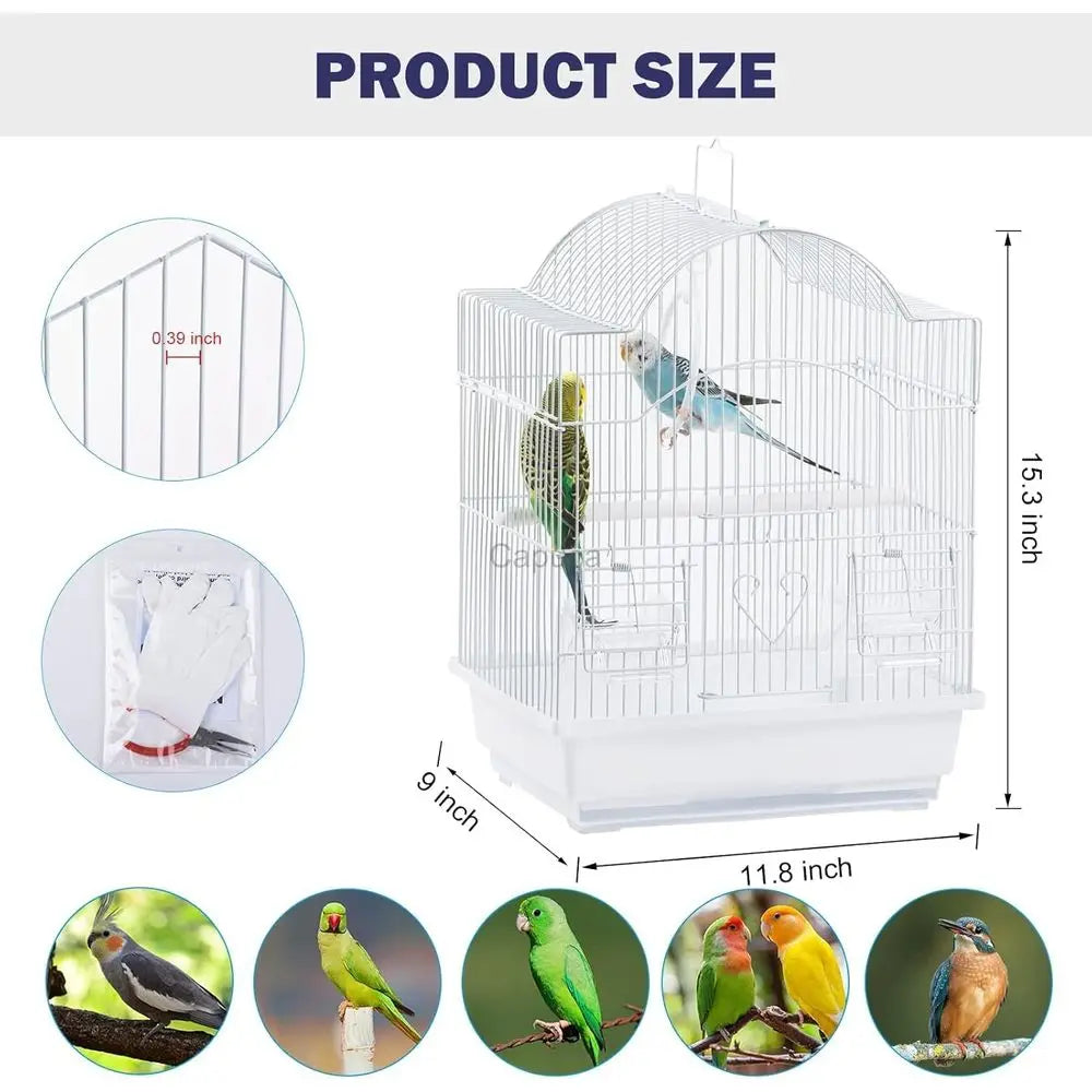 Portable Bird Cage Kit for Small Birds with Accessories, Suitable for Parakeets, Lovebirds, and Canaries