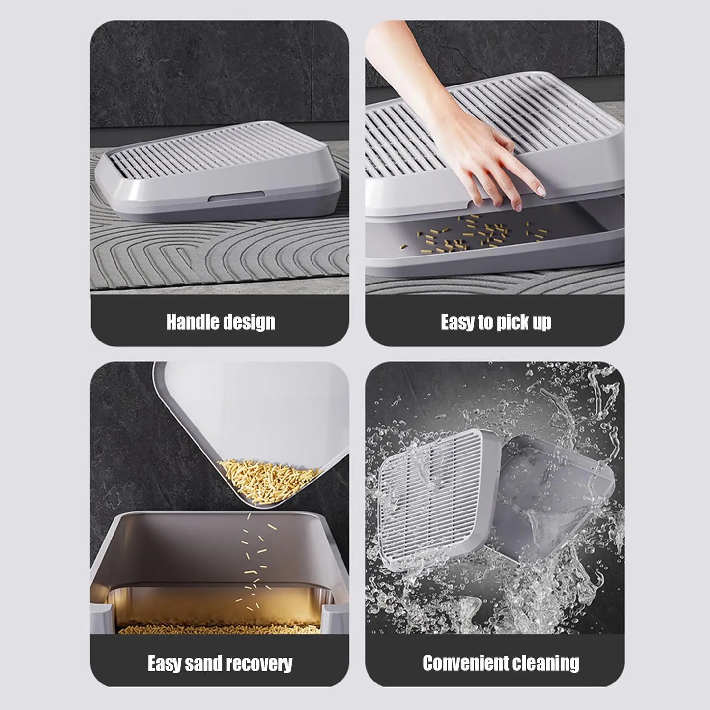 Cat Litter Catcher Ramp Box Double Layer Paw cleaning Tray Cat Pedal Step Stool with Filter Universal litter box accessories