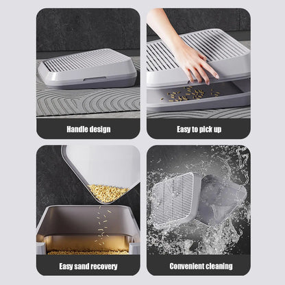 Cat Litter Catcher Ramp Box Double Layer Paw cleaning Tray Cat Pedal Step Stool with Filter Universal litter box accessories
