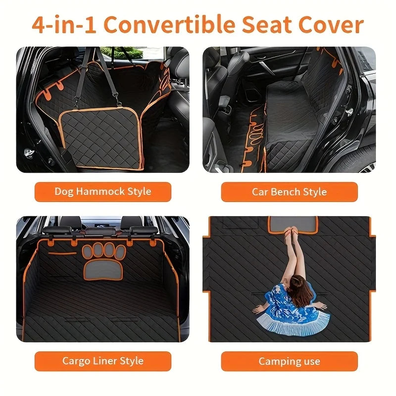 Dog Seat Cover, Pet Dog Seat Cover, Hammock Heavy Duty Scratch Resistant Anti Slip Durable Soft Pet Rear Seat Cover for Cars