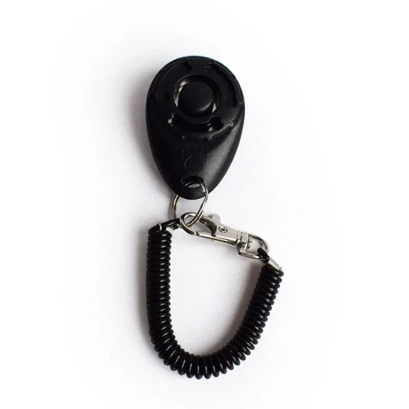 2 in 1 Dog Training Clicker Pet Plastic New Dogs Click Trainer Aid Tools Adjustable Wrist Strap Sound Key Chain Dog Supplies