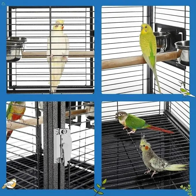 Small Bird Carrier Travel Cage, Parakeet Cage with Tray and Handle