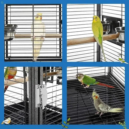 Small Bird Carrier Travel Cage, Parakeet Cage with Tray and Handle