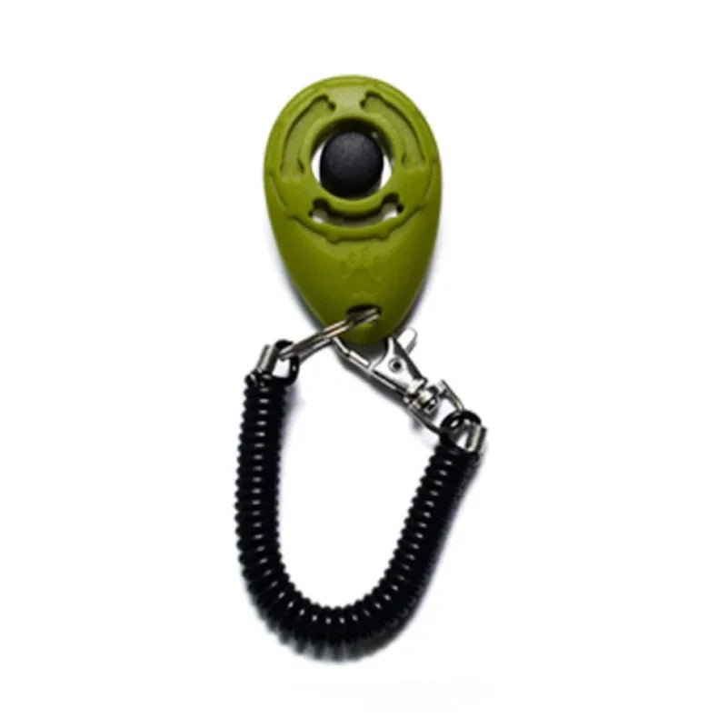 2 in 1 Dog Training Clicker Pet Plastic New Dogs Click Trainer Aid Tools Adjustable Wrist Strap Sound Key Chain Dog Supplies