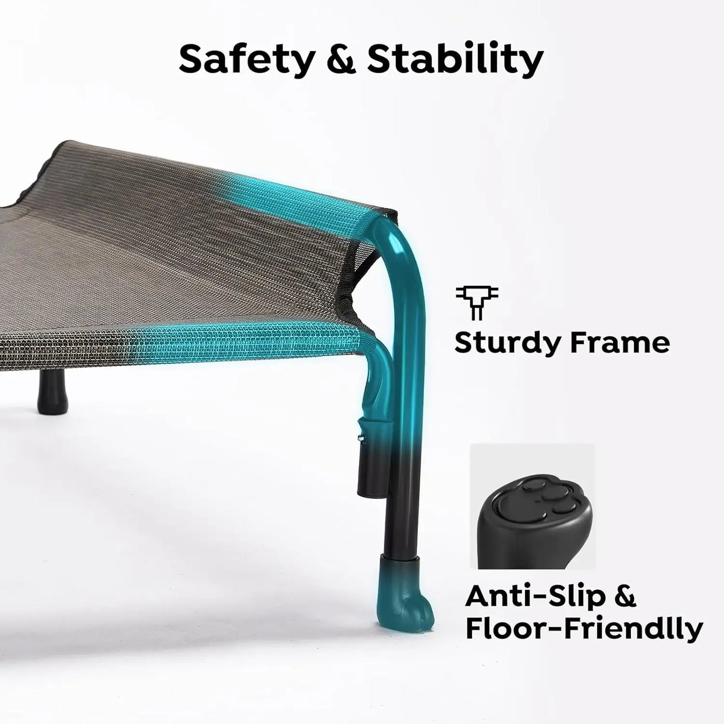 Extra Large Elevated Dog Bed with Cooling Mesh, Waterproof & Portable for Indoor Outdoor Use